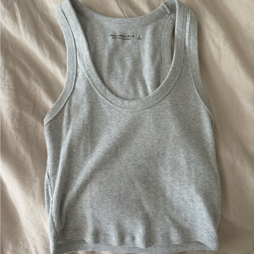 Abercrombie & Fitch Light Gray Ribbed Tank Top